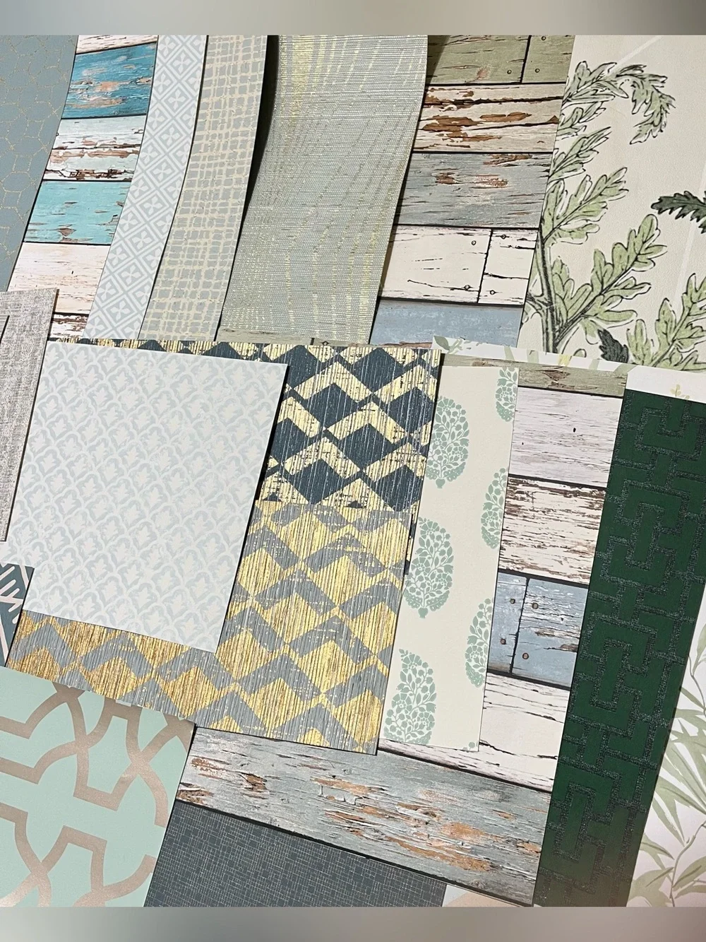 24 Assorted Designer Sample Pack - Blue, Teal, Green Patterned Wallpaper Lot